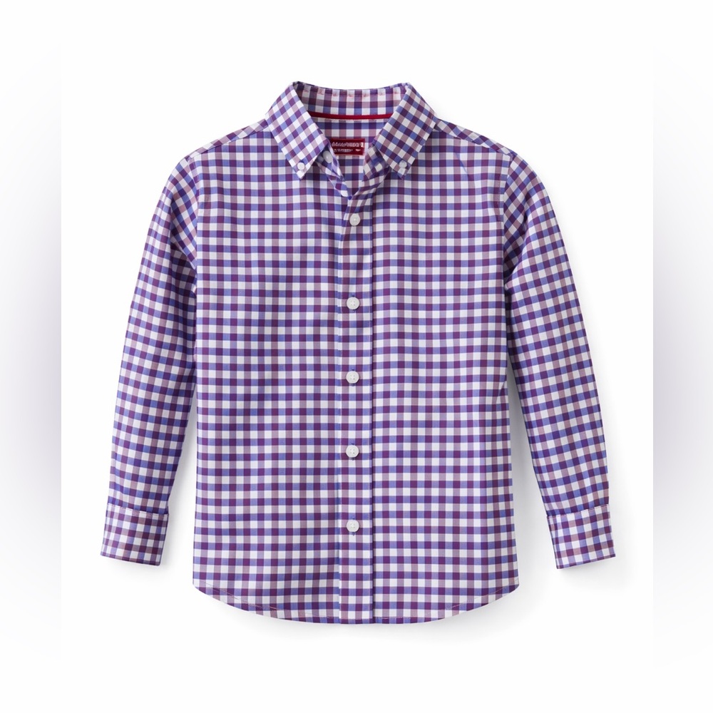 Cat & Jack Kids Plaid Button-Down Shirt - Purple and White